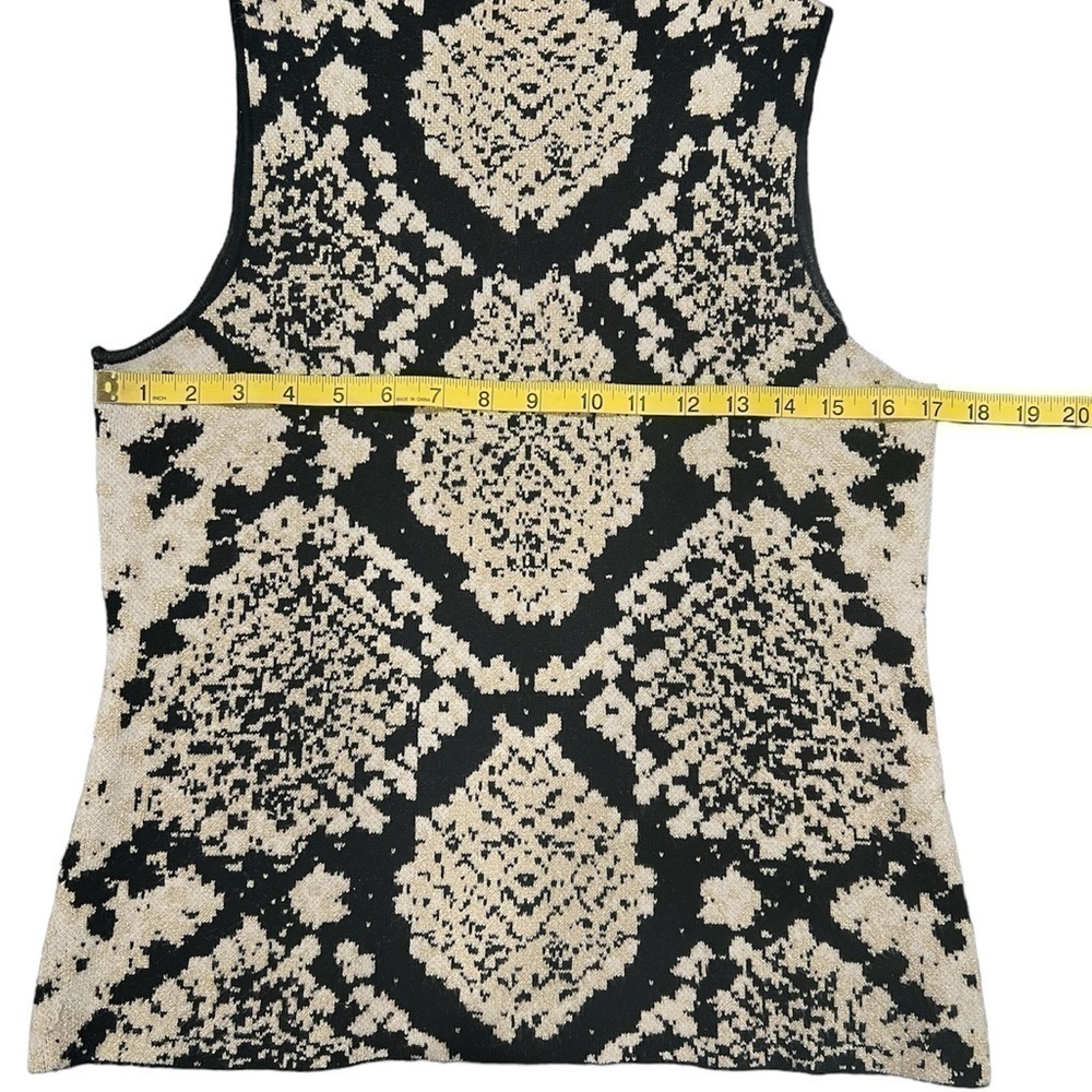 Tahari Sleeveless Sweater Gold Shimmer Accent size M Women NWOT - Picture 3 of 7